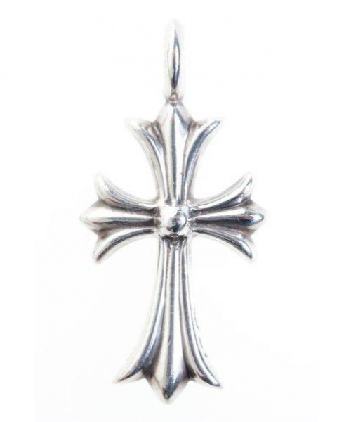 CHROME HEARTS（クロムハーツ）CHROME HEARTS (クロムハーツ) ピンクサファイヤ タイニーファットクロスペンダントトップ シルバー×ピンク サイズ:- CROSS-F P/P SAPPの古着・服飾アイテム