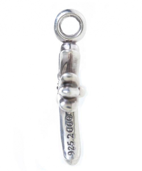 CHROME HEARTS（クロムハーツ）CHROME HEARTS (クロムハーツ) ピンクサファイヤ タイニーファットクロスペンダントトップ シルバー×ピンク サイズ:- CROSS-F P/P SAPPの古着・服飾アイテム