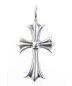CHROME HEARTS (クロムハーツ) ピンクサファイヤ タイニーファットクロスペンダントトップ シルバー×ピンク サイズ:- CROSS-F P/P SAPP：118000円
