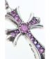 中古・古着 CHROME HEARTS (クロムハーツ) ピンクサファイヤ タイニーファットクロスペンダントトップ シルバー×ピンク サイズ:- CROSS-F P/P SAPP：118000円