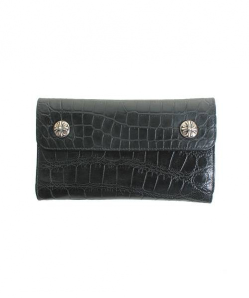 CHROME HEARTS（クロムハーツ）CHROME HEARTS (クロムハーツ) アリゲーター WAVE ウェーブ ウォレット / 長財布 ブラック サイズ:- WAVE ALLIGATORの古着・服飾アイテム
