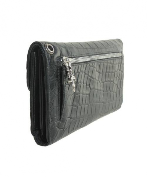 CHROME HEARTS（クロムハーツ）CHROME HEARTS (クロムハーツ) アリゲーター WAVE ウェーブ ウォレット / 長財布 ブラック サイズ:- WAVE ALLIGATORの古着・服飾アイテム
