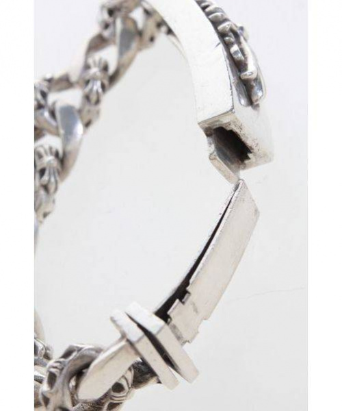 CHROME HEARTS（クロムハーツ）CHROME HEARTS (クロムハーツ) IDフローラルクロス ファンシーチェーンブレスレット シルバー サイズ:- 11LINKの古着・服飾アイテム