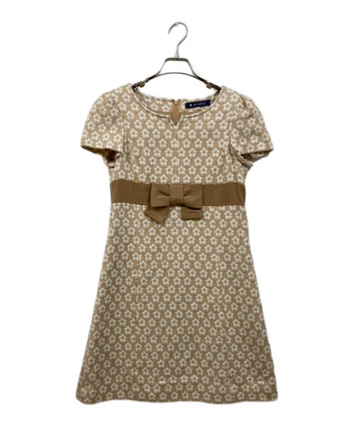 M'S GRACY（エムズグレイシー）M'S GRACY (エムズグレイシー) 半袖ワンピース ベージュ サイズ:Mの古着・服飾アイテム