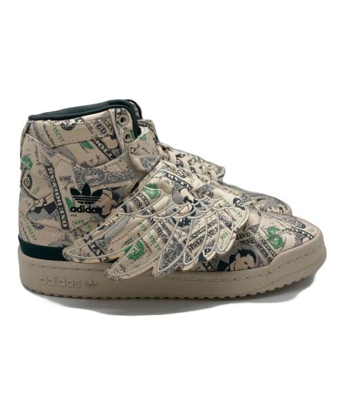 adidas（アディダス）adidas (アディダス) JEREMY SCOTT (ジェレミースコット) Forum High Wings 1.0 アイボリー サイズ:26cmの古着・服飾アイテム