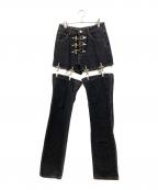 M.Y.O.B. NYCエムワイオービー ニューヨークシティ）の古着「FIRE MAN PANTS」｜ブラック