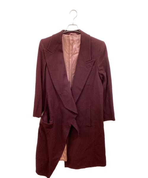 JOHN GALLIANO（ジョンガリアーノ）JOHN GALLIANO (ジョンガリアーノ) カシミヤ混チェスターコート ボルドー サイズ:SIZE 86cm (W34)の古着・服飾アイテム