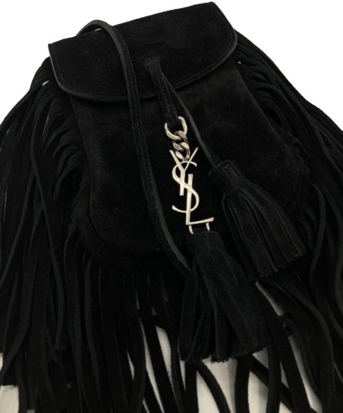 Saint Laurent Paris（サンローランパリ）Saint Laurent Paris (サンローランパリ) フリンジショルダーバッグ ブラックの古着・服飾アイテム