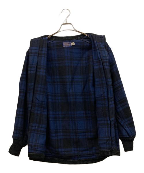 PENDLETON（ペンドルトン）PENDLETON (ペンドルトン) レザー切り替えウールシャツジャケット ネイビー サイズ:Sの古着・服飾アイテム