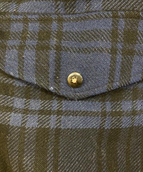 PENDLETON（ペンドルトン）PENDLETON (ペンドルトン) レザー切り替えウールシャツジャケット ネイビー サイズ:Sの古着・服飾アイテム