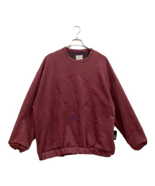 SHAREEF（シャリーフ）SHAREEF (シャリーフ) BARBED WIRE MICRO SUEDE SWEAT レッド サイズ:２の古着・服飾アイテム