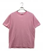 maison kitsuneメゾンキツネ）の古着「ロゴ刺繍Tシャツ」｜ピンク