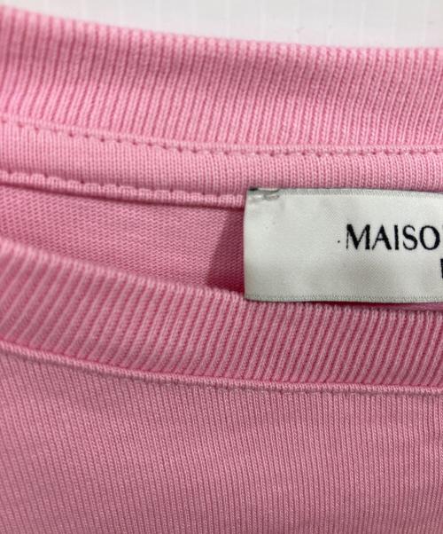 maison kitsune（メゾンキツネ）maison kitsune (メゾンキツネ) ロゴ刺繍Tシャツ ピンク サイズ:Lの古着・服飾アイテム