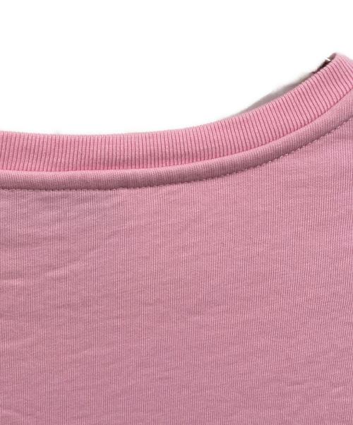 maison kitsune（メゾンキツネ）maison kitsune (メゾンキツネ) ロゴ刺繍Tシャツ ピンク サイズ:Lの古着・服飾アイテム