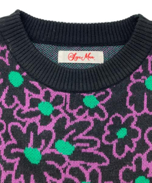 SYUMAN.（シュウマン）SYUMAN. (シュウマン) Le reve du papillon Sweater ブラック×パープル サイズ:Freeの古着・服飾アイテム