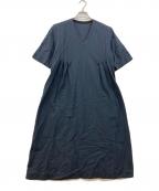 MARGARET HOWELLマーガレットハウエル）の古着「SOFT COTTON TWILL五分袖ワンピース」｜ブラック