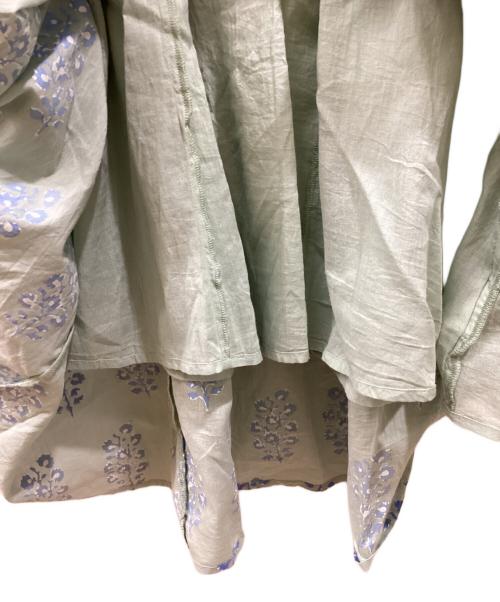 ne quittez pas（ヌキテパ）ne quittez pas (ヌキテパ) Cotton Voile Ethnic Combination Print Gather Dress 黄緑 サイズ:Mの古着・服飾アイテム