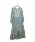 ne quittez pas（ヌキテパ）の古着「Cotton Voile Ethnic Combination Print Gather Dress」｜黄緑