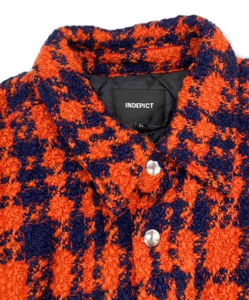 INDEPICT（インディペクト）INDEPICT (インディペクト) Houndtooth Check Shirt Jacket レッド サイズ:SIZE Mの古着・服飾アイテム