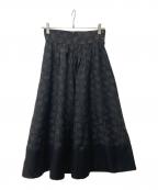 tricot COMME des GARCONSトリココムデギャルソン）の古着「フラワープリントスカート」｜ブラック
