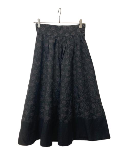tricot COMME des GARCONS（トリココムデギャルソン）tricot COMME des GARCONS (トリココムデギャルソン) フラワープリントスカート ブラック サイズ:Ｍの古着・服飾アイテム