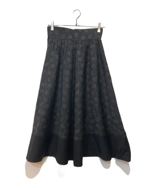 tricot COMME des GARCONS（トリココムデギャルソン）tricot COMME des GARCONS (トリココムデギャルソン) フラワープリントスカート ブラック サイズ:Ｍの古着・服飾アイテム