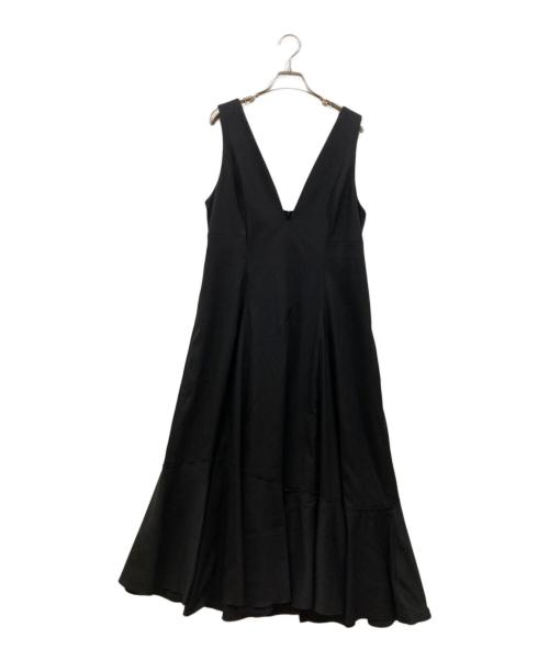 HIROKO KOSHINO（ヒロコ コシノ）HIROKO KOSHINO (ヒロコ コシノ) アシンメトリーフレアジャンパースカート ブラック サイズ:40の古着・服飾アイテム