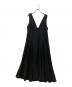 HIROKO KOSHINO（ヒロコ コシノ）の古着「アシンメトリーフレアジャンパースカート」｜ブラック