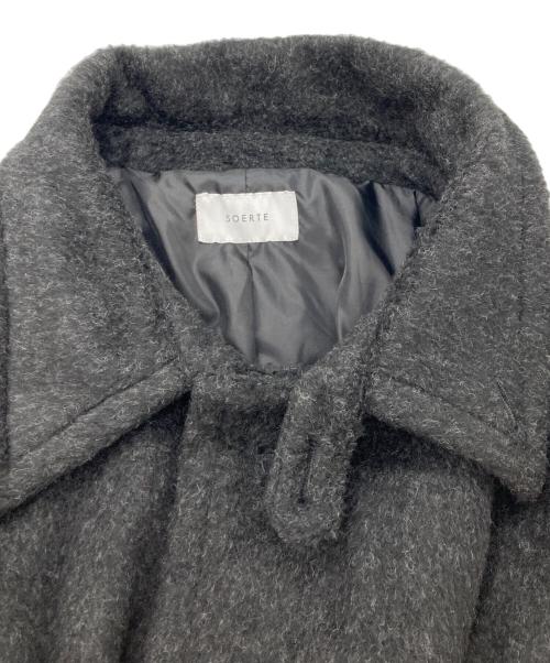 soerte（ソエルテ）soerte (ソエルテ) WOOL BLEND SHAGGY OVER COAT ブラック サイズ:SIZE 1の古着・服飾アイテム