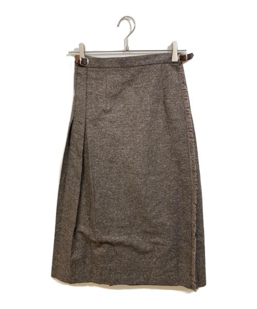 O'NEIL OF DUBLIN（オニールオブダブリン）O'NEIL OF DUBLIN (オニールオブダブリン) RAY BEAMS (レイ ビームス) ラップスカート ブラウン サイズ:36の古着・服飾アイテム