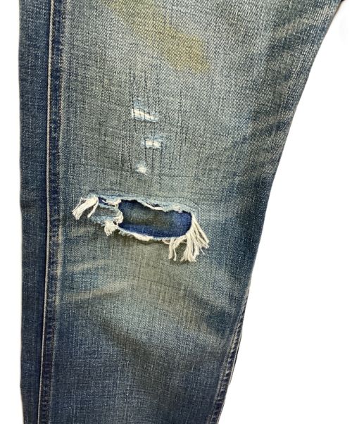 RRL（ダブルアールエル）RRL (ダブルアールエル) ヴィンテージ 5ポケット Fullerton リペアード ジーンズ インディゴ サイズ:W28の古着・服飾アイテム