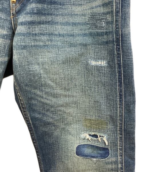 RRL（ダブルアールエル）RRL (ダブルアールエル) ヴィンテージ 5ポケット Fullerton リペアード ジーンズ インディゴ サイズ:W28の古着・服飾アイテム