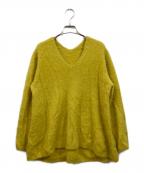 BEARDSLEYビアズリー）の古着「ファーニットフレアープルオーバーニット」｜イエロー