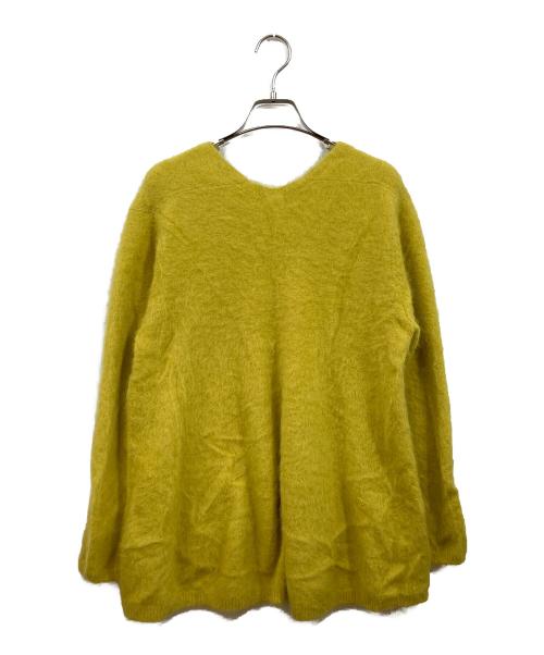 BEARDSLEY（ビアズリー）BEARDSLEY (ビアズリー) ファーニットフレアープルオーバーニット イエロー サイズ:FREEの古着・服飾アイテム