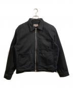 stussyステューシー）の古着「Denim Zip Work Jacket OVERDYED」｜ブラック