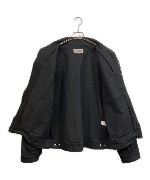 stussy（ステューシー）stussy (ステューシー) Denim Zip Work Jacket OVERDYED ブラック サイズ:Lの古着・服飾アイテム