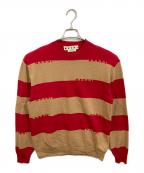 MARNIマルニ）の古着「MA LOGO BORDER KNIT」｜ブラウン