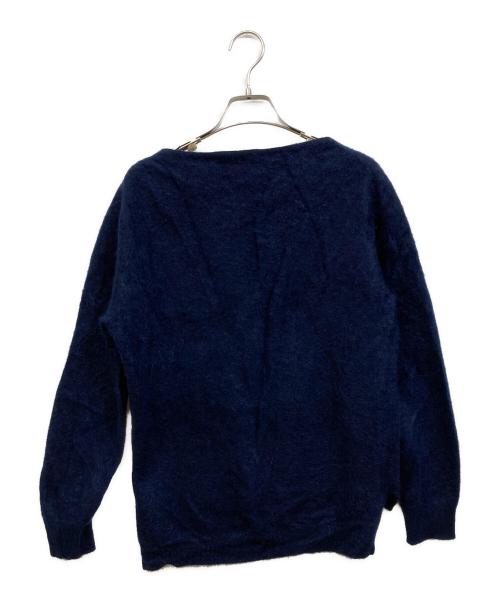 THREE DOTS（スリードッツ）THREE DOTS (スリードッツ) Fur cashmere l/s v neck pullover ネイビー サイズ:SIZE Sの古着・服飾アイテム