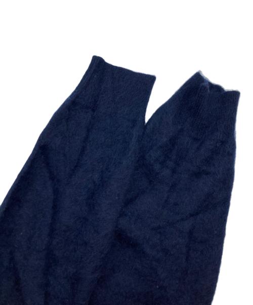 THREE DOTS（スリードッツ）THREE DOTS (スリードッツ) Fur cashmere l/s v neck pullover ネイビー サイズ:SIZE Sの古着・服飾アイテム