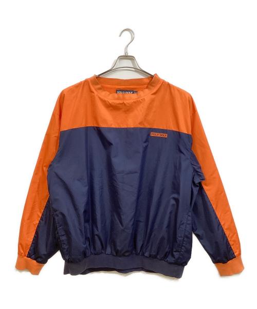 POLO GOLF（ポロ ゴルフ）POLO GOLF (ポロ ゴルフ) プルオーバージャケット オレンジ×ネイビー サイズ:XLの古着・服飾アイテム