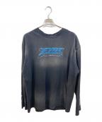 FARFROMWHATファーフロムワット）の古着「ユーズド加工プリントカットソー」｜ブラック