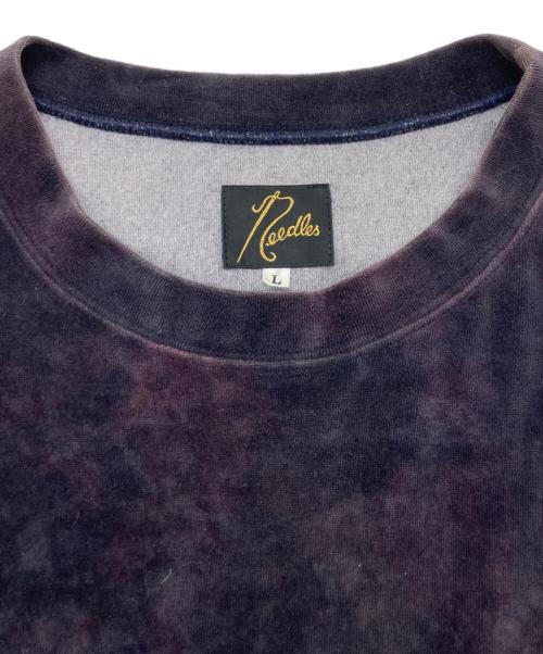 Needles（ニードルズ）Needles (ニードルズ) L/S Crew Neck Tee - C/Poly Velour / Uneven Dye パープル サイズ:Lの古着・服飾アイテム