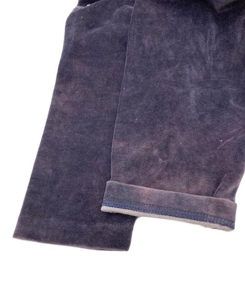 Needles（ニードルズ）Needles (ニードルズ) L/S Crew Neck Tee - C/Poly Velour / Uneven Dye パープル サイズ:Lの古着・服飾アイテム