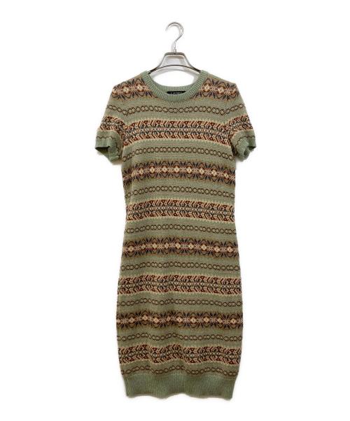 LAUREN RALPH LAUREN（ローレンラルフローレン）LAUREN RALPH LAUREN (ローレンラルフローレン) フェア アイル セーター ドレス グリーン サイズ:Sの古着・服飾アイテム