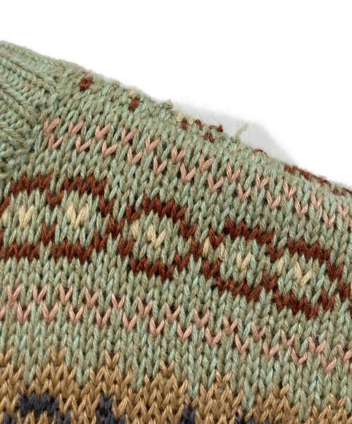 LAUREN RALPH LAUREN（ローレンラルフローレン）LAUREN RALPH LAUREN (ローレンラルフローレン) フェア アイル セーター ドレス グリーン サイズ:Sの古着・服飾アイテム