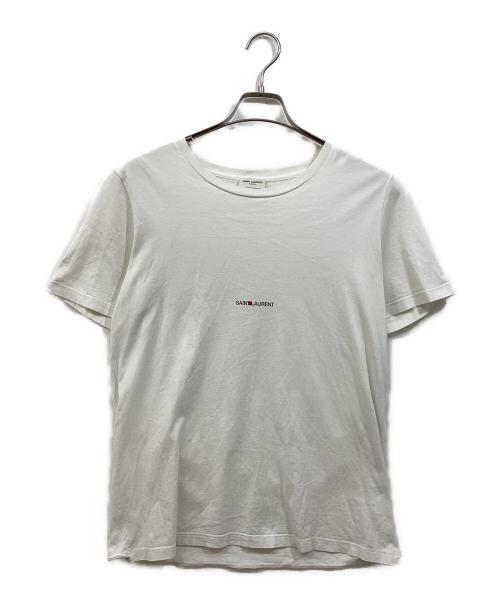 Saint Laurent Paris（サンローランパリ）Saint Laurent Paris (サンローランパリ) フロントロゴTシャツ ホワイト サイズ:Mの古着・服飾アイテム