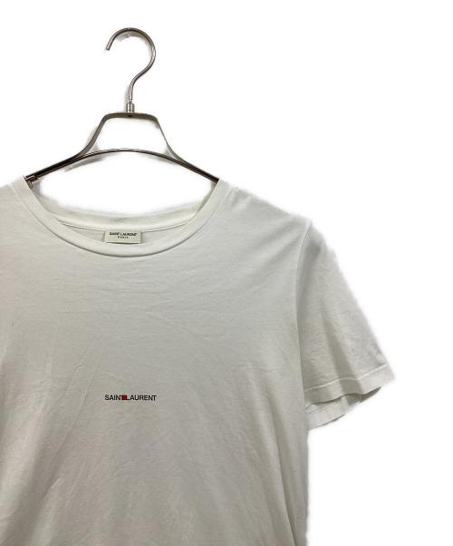 Saint Laurent Paris（サンローランパリ）Saint Laurent Paris (サンローランパリ) フロントロゴTシャツ ホワイト サイズ:Mの古着・服飾アイテム