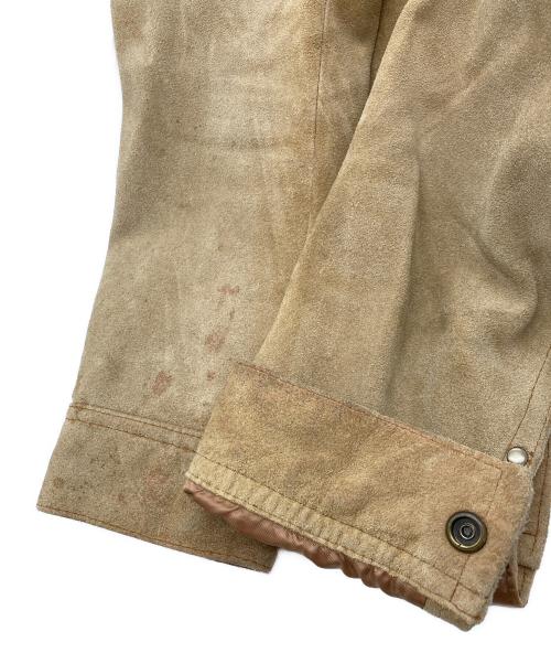 AVIREX（アヴィレックス）AVIREX (アヴィレックス) ワッペンスウェードジャケット ブラウン サイズ:SIZE XLの古着・服飾アイテム