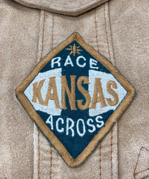 AVIREX（アヴィレックス）AVIREX (アヴィレックス) ワッペンスウェードジャケット ブラウン サイズ:SIZE XLの古着・服飾アイテム