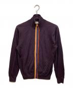 PAUL SMITHポールスミス）の古着「ARTIST STRIPE ZIP UP SWEATER」｜パープル